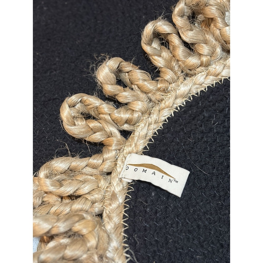 Organic Modern Braided Jute Placemats Set 4 Boho Coastal Japandi Plants Loops - Picture 6 of 9